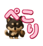 『見やすい☆でか文字』3D黒ポメ（個別スタンプ：40）