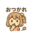 元気ガールのまいにちあいさつ（個別スタンプ：5）