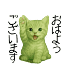 推し猫【緑】………………..（個別スタンプ：5）