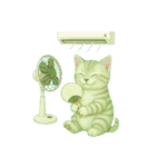 推し猫【緑】………………..（個別スタンプ：26）