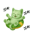 推し猫【緑】………………..（個別スタンプ：31）