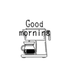 モノトーンスタンプ（英語、日本語）（個別スタンプ：1）