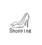 モノトーンスタンプ（英語、日本語）（個別スタンプ：3）