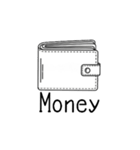 モノトーンスタンプ（英語、日本語）（個別スタンプ：16）