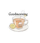 文字ありver. カフェ*Cafeスタンプ（個別スタンプ：6）