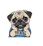 Tシャツ着たパグの毎日使えるスタンプ（個別スタンプ：21）