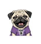 Tシャツ着たパグの毎日使えるスタンプ（個別スタンプ：28）