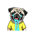 Tシャツ着たパグの毎日使えるスタンプ（個別スタンプ：38）