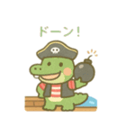 可愛い動物達海賊達 日本語（個別スタンプ：4）