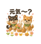 ふわふわ柴犬の春スタンプ（個別スタンプ：3）