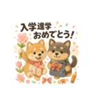 ふわふわ柴犬の春スタンプ（個別スタンプ：15）
