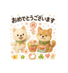 ふわふわ柴犬の春スタンプ（個別スタンプ：16）