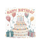 ♡やさしく飛び出す♡誕生日＆季節イベント（個別スタンプ：1）