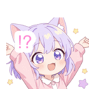 キュートナイト猫の女の子スタンプ（個別スタンプ：18）