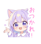 キュートナイト猫の女の子スタンプ（個別スタンプ：21）