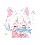 魚と猫の女の子スタンプ（個別スタンプ：15）