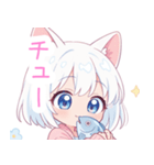魚と猫の女の子スタンプ（個別スタンプ：30）