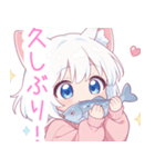 魚と猫の女の子スタンプ（個別スタンプ：31）