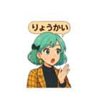 アニメ風女子（個別スタンプ：35）