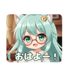 赤い眼鏡の精霊みなみちゃん（個別スタンプ：1）