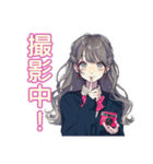 おしゃれJKの動画撮影日和♡（個別スタンプ：1）