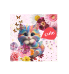 幸運を呼ぶ虹色ハッピー猫1（個別スタンプ：5）
