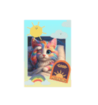 幸運を呼ぶ虹色ハッピー猫1（個別スタンプ：6）