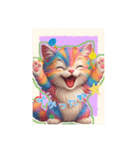 幸運を呼ぶ虹色ハッピー猫1（個別スタンプ：7）