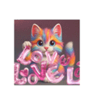 幸運を呼ぶ虹色ハッピー猫1（個別スタンプ：14）