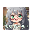 赤い眼鏡の精霊みなみちゃんプレミアム（個別スタンプ：1）