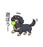名前入りダックスロングブラックイエロー（個別スタンプ：1）
