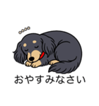 名前入りダックスロングブラックイエロー（個別スタンプ：9）