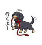 名前入りダックスロングブラックイエロー（個別スタンプ：11）