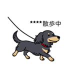 名前入りダックスロングブラックイエロー（個別スタンプ：17）