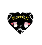 ♡ 黒猫 くろねこ （＆黒うさぎ） スタンプ（個別スタンプ：5）