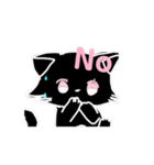 ♡ 黒猫 くろねこ （＆黒うさぎ） スタンプ（個別スタンプ：10）