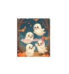 ❤️動くハロウィン❤️魔女❤️おばけ❤️（個別スタンプ：4）