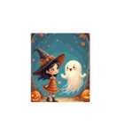 ❤️動くハロウィン❤️魔女❤️おばけ❤️（個別スタンプ：13）