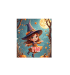 ❤️動くハロウィン❤️魔女❤️おばけ❤️（個別スタンプ：15）