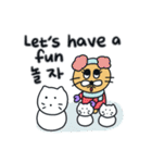 月猫の冬物語(韓国語 - 英語)（個別スタンプ：6）