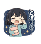 一生眠い女（個別スタンプ：1）