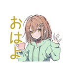 課題に追われるゆるパーカーちゃん（個別スタンプ：2）