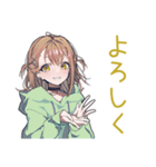 課題に追われるゆるパーカーちゃん（個別スタンプ：3）