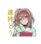 課題に追われるゆるパーカーちゃん（個別スタンプ：9）