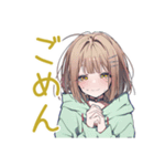 課題に追われるゆるパーカーちゃん（個別スタンプ：12）