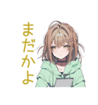 課題に追われるゆるパーカーちゃん（個別スタンプ：14）