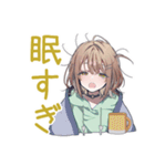 課題に追われるゆるパーカーちゃん（個別スタンプ：15）