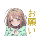 課題に追われるゆるパーカーちゃん（個別スタンプ：28）