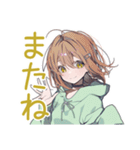 課題に追われるゆるパーカーちゃん（個別スタンプ：36）
