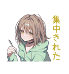 課題に追われるゆるパーカーちゃん（個別スタンプ：37）